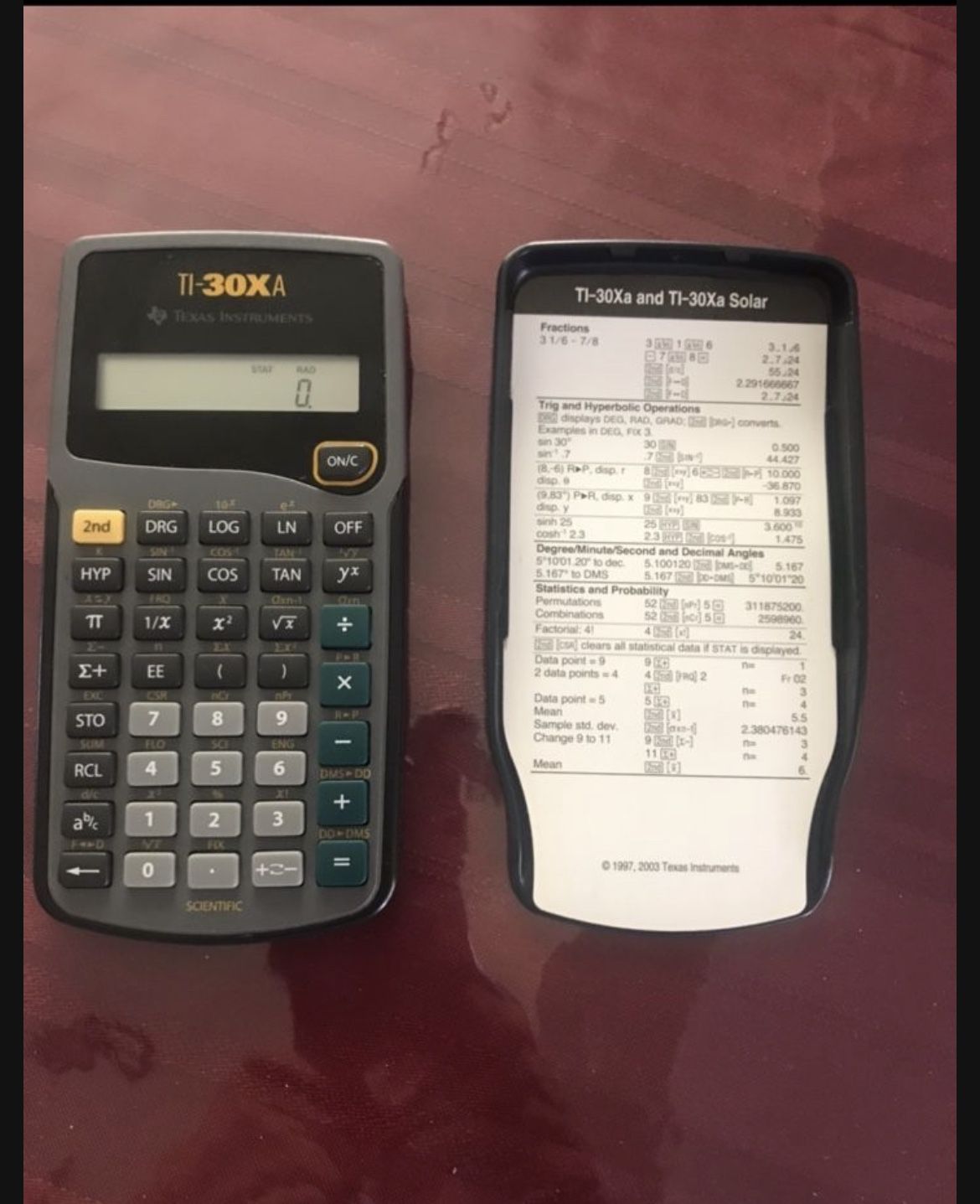 Texas Instruments Ti-30xa Calculator