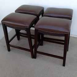 4 Brown Stools 24 In Tall