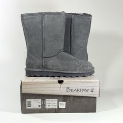 Bearpaw Elle Short Boot Charcoal Gray Size 10-11 Womens