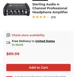 Sterling Audio 4-Channel Professional Headphone Amplifier
