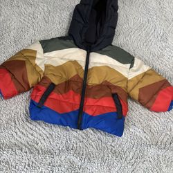 Old Navy Baby Puffer Jacket 12-18M Multi-Color Mountain