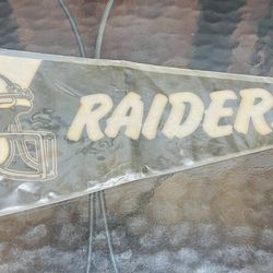 Vintage Raiders NFL Football Felt Pennant - 1980s Retro Wall Decor