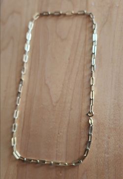 Collar Corto de Plata 925 Hecho en Italia - Modelo Paperclip (Baño de Oro)
