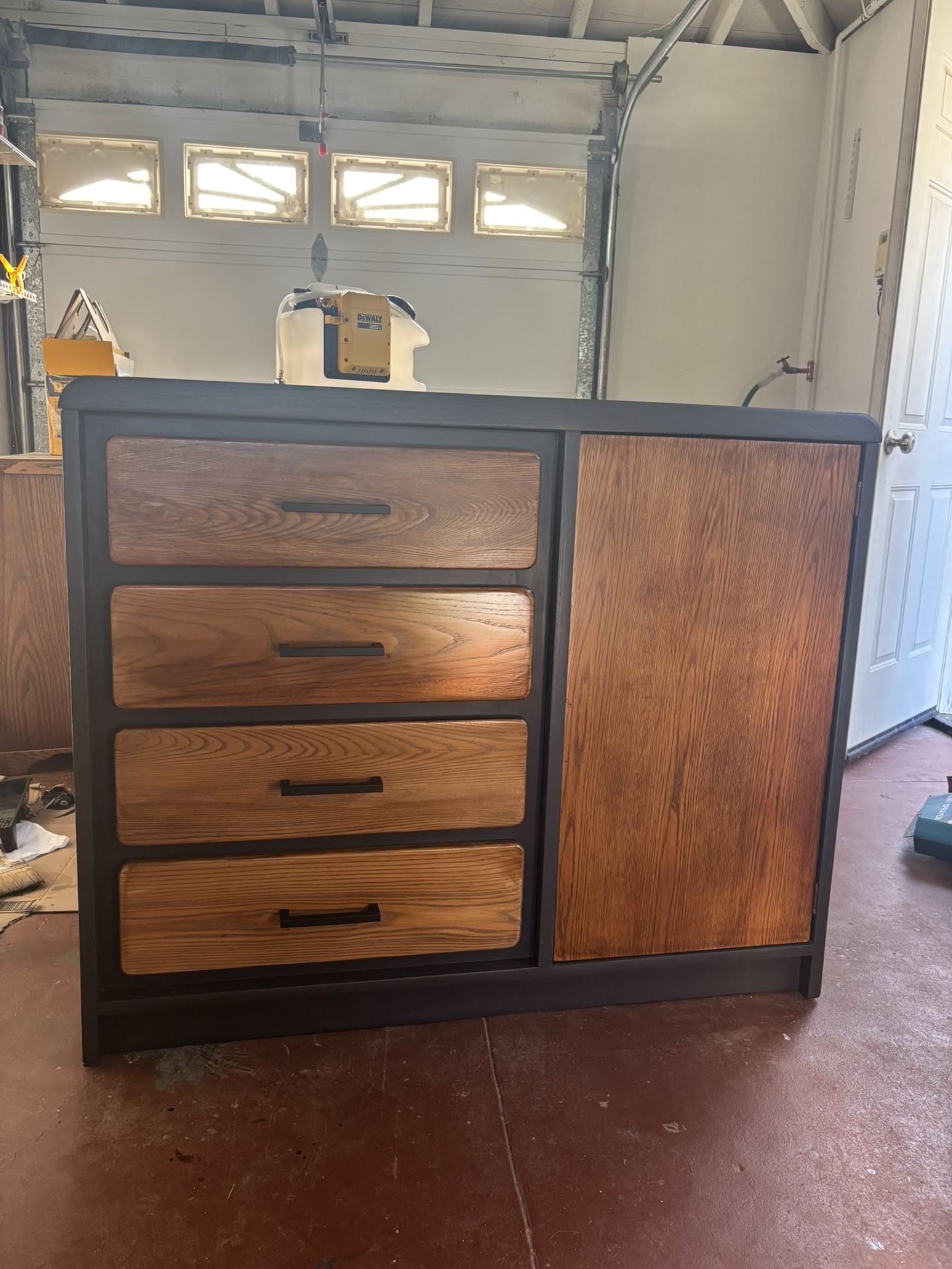 4 Drawer wood  Dresser With Door And Shelf/Hanging Rack 