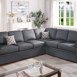 2 PCS Sectional  Sofa  Set  ( Charcoal  )