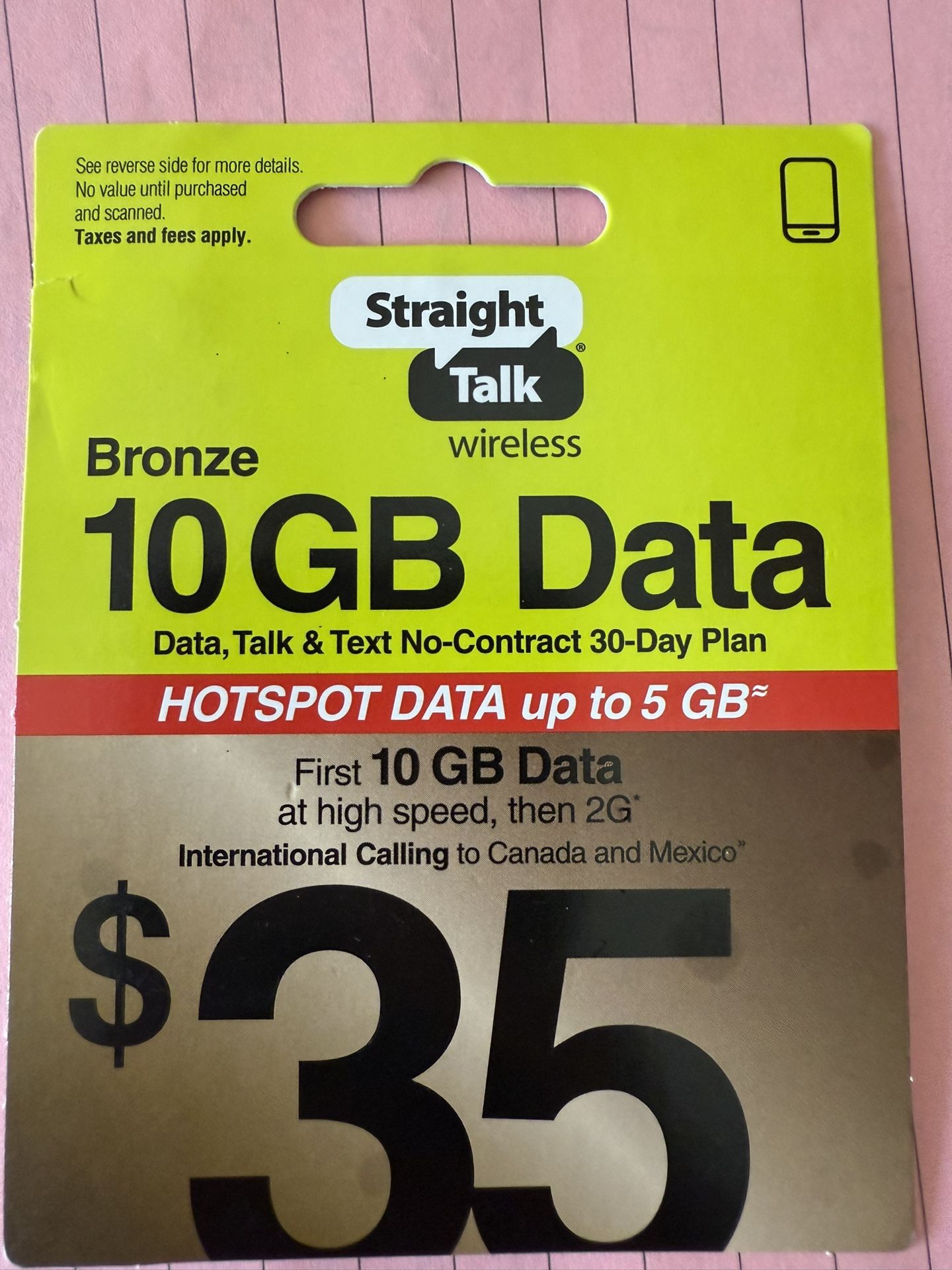 Bronze Straight Talk phone card