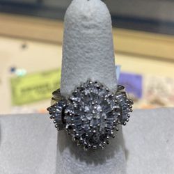 10k Diamond Cluster Ring