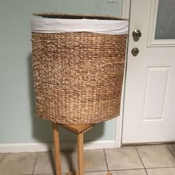 Hamper Made Of Weaved Plant Fiber .