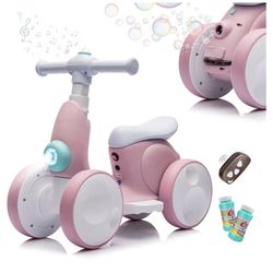 New Baby Balance Bike / Ride-On with Lights & Bubbles (Pink)