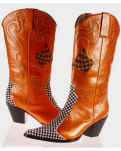 Nascar leather cowboy boots  6.5