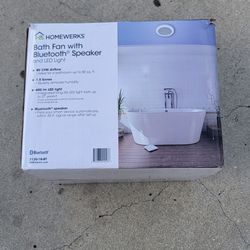 Homework Bath Fan With Bluetooth Speaker And LED Light 