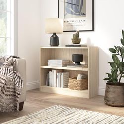 Universal Small 2 Shelf Bookcase in Natural Elm