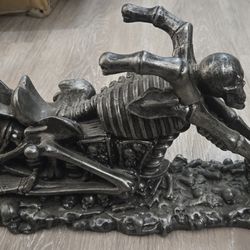 Cool Skeleton Chopper Statue Figurine