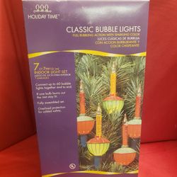 New Christmas Holiday Classic Bubble Lights 7 Ft. 7 Ct