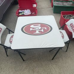 49ers Card Table With Two Folding Chairs 