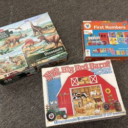 Set Of 3 Large Children’s Floor Puzzles 