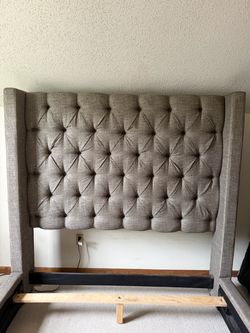 Tufted Upholstered Wingback Headboard - Queen size