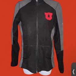 University of Utah Port Authority Black & Grey fleece jacket Women’s Medium