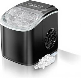 Ice Maker Countertop, 26lbs in 24Hrs, 9 Ice Cubes Ready in 6 Mins with 2 Sizes of Bullet Ice, Auto-Cleaning Portable Ice Maker with Scoop & Basket, fo