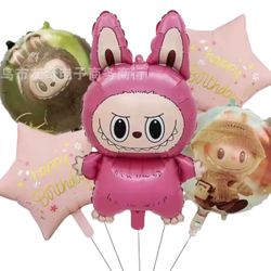 Labubu Balloons ( 5pcs), Pink)