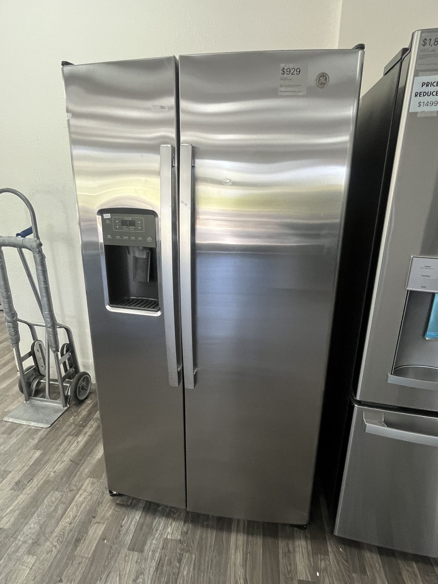 GE, Standard Depth, Side By Side Fridge, Open Box, One Yr Warranty