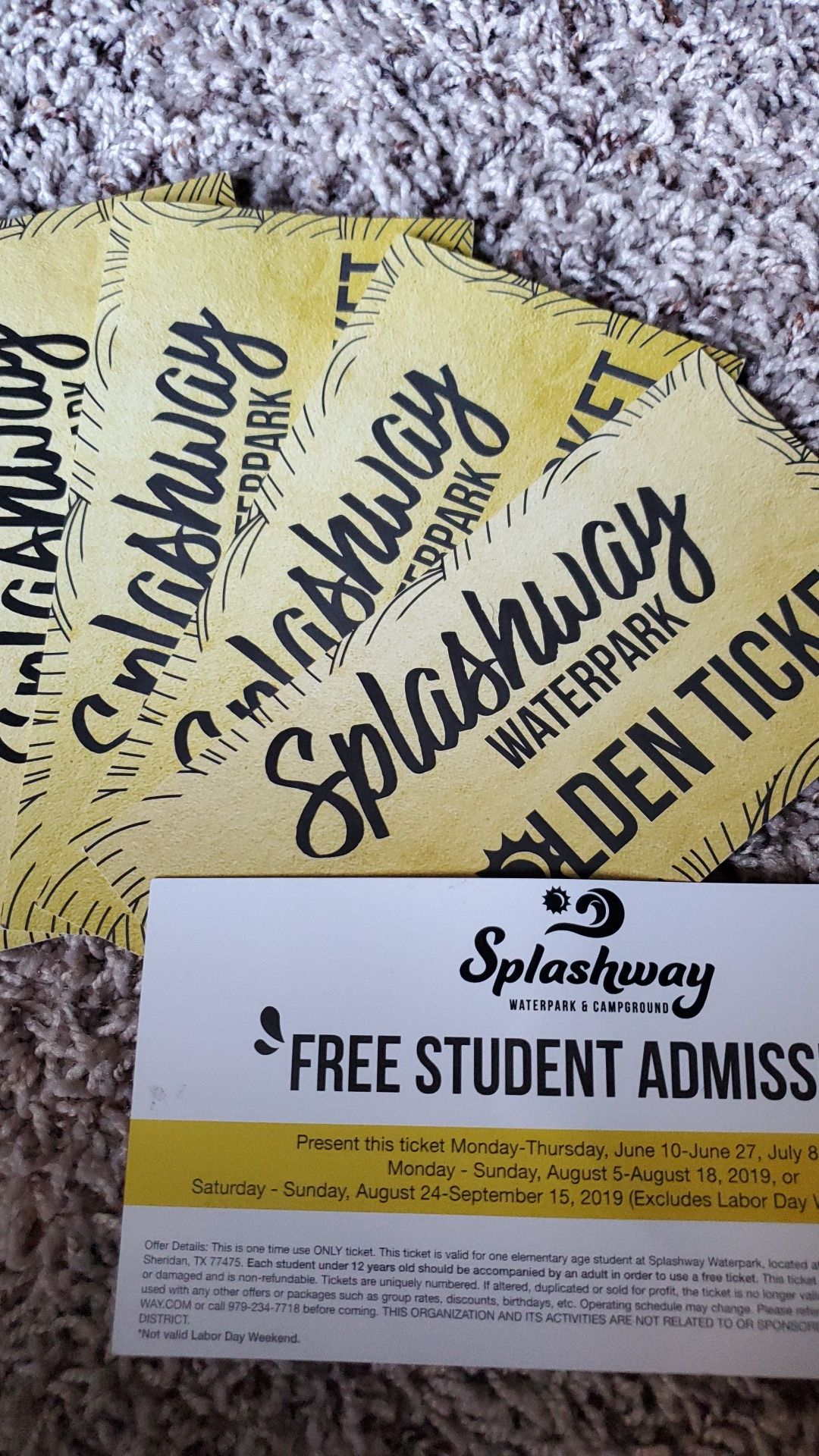 5 Splashway Water Park Golden Ticket