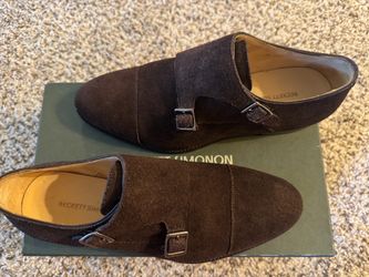 Beckett Simonon suede double monk straps size 10