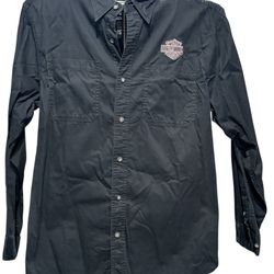 Harley Davidson Genuine Motor Clothes Long Sleeve Button Up. Size XL, Black.