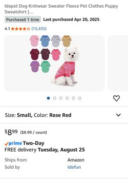 Pink dog sweater