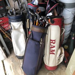 5 Bags Of Golf Clubs