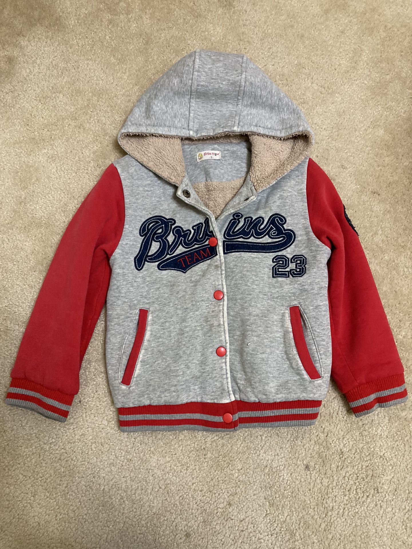Boys Hoodie Sherpa Jacket Size 5/6