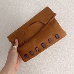 Vintage HOBO Clutch - Camel Leather 