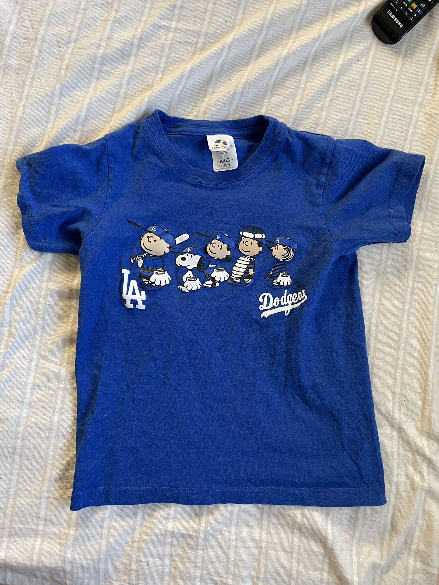 Los Angeles Dodgers Peanuts Edition Baseball T Shirt Size Charlie Brown Kids