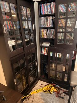 Shelves with sliding doors