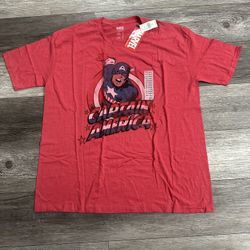 Men’s Marvel Captain America Red Shirt 2XL