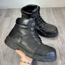 Wolverine 6” Steel Toe Black Leather Work Boots W04714 Men Size 10.5