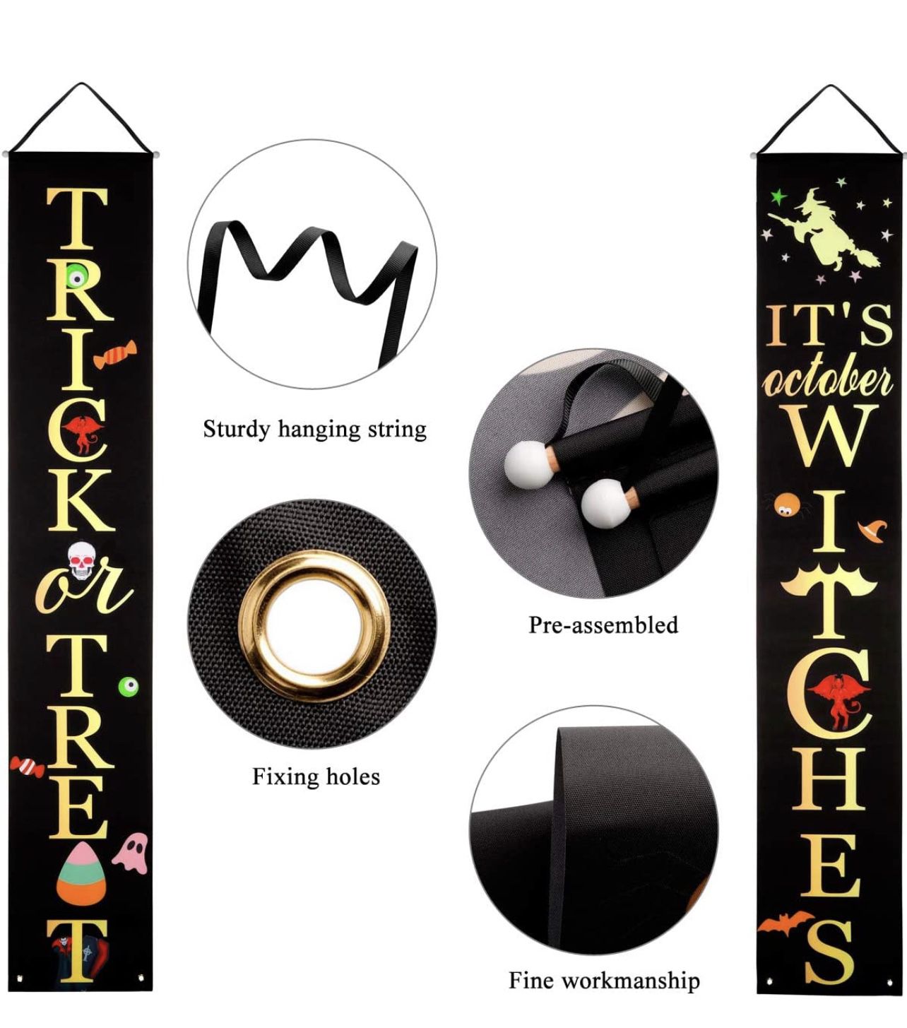 Brand New!! Halloween Trick or Treat Porch Sign Decoration