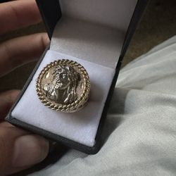 Gold Jesus Ring 