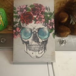Flowered Skull Wall Art