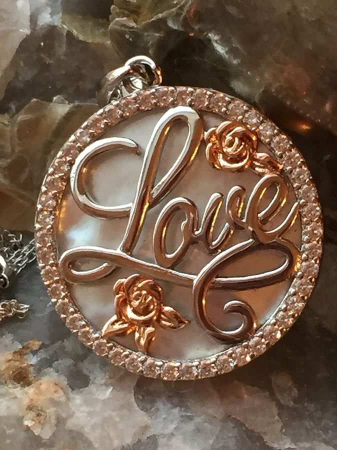 925 STER Silver & Rose Gold Mother-of-Pearl Necklace 18”