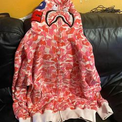 Pink Bape Hoodie XXXL