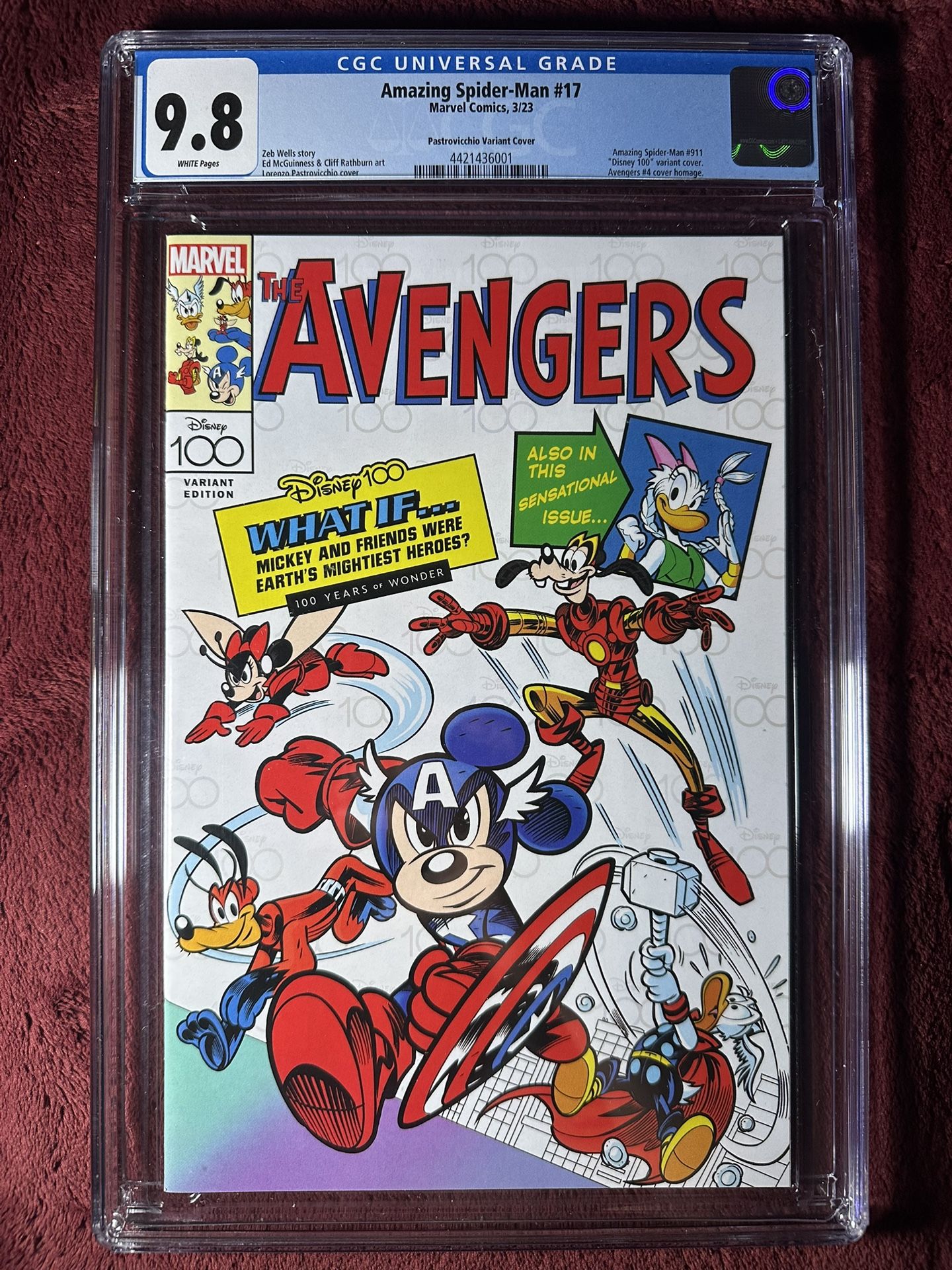 Amazing Spider-Man #17 2023 Graded CGC 9.8 Pastrovicchio Disney Avengers Variant