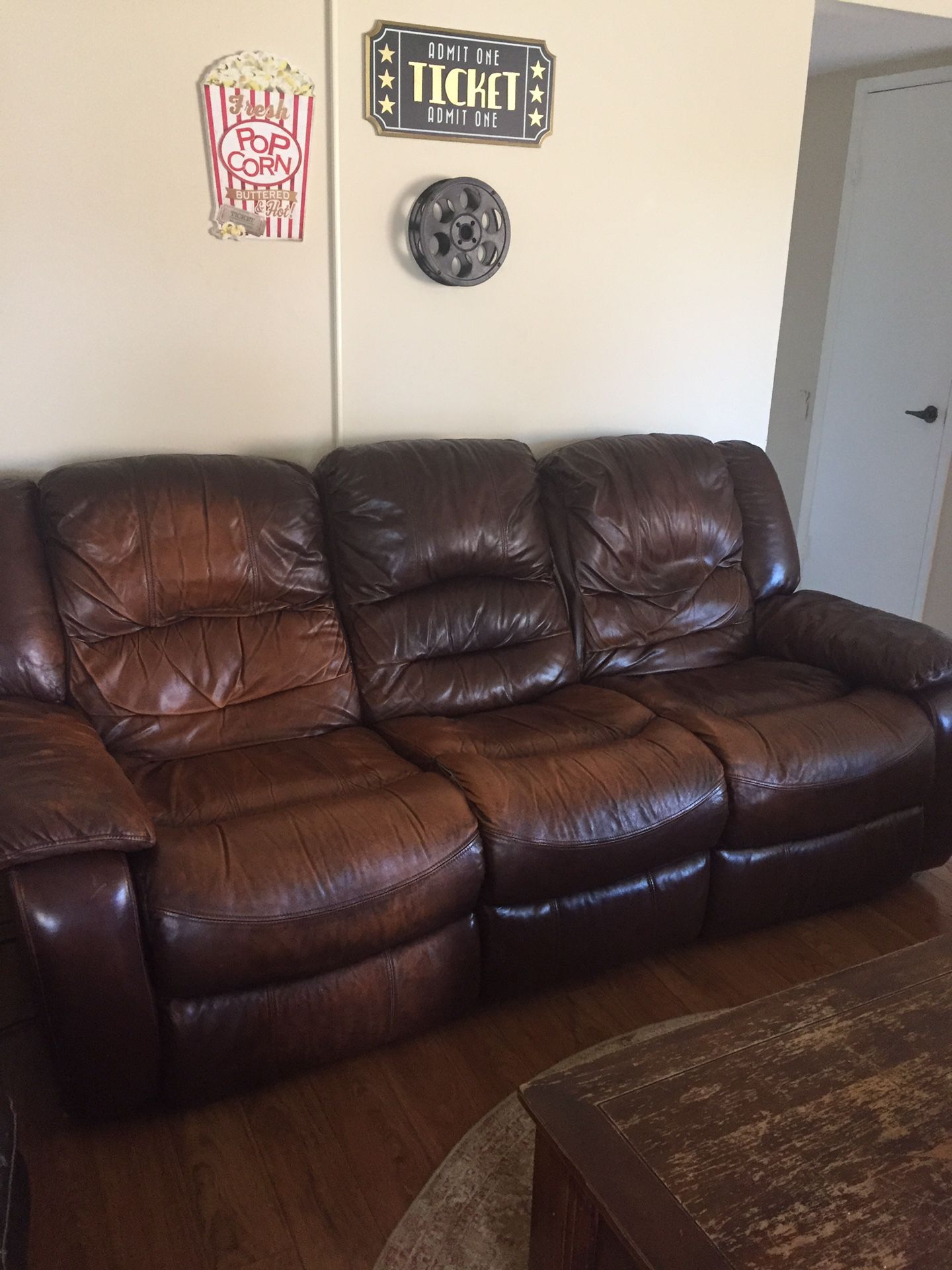 Jerome’s leather reclining couch.