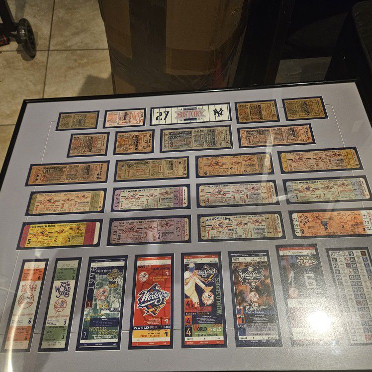 New York Yankees 27-Time World Series Champions 18'' x 24'' Framed Tickets to History Collection