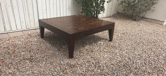 Dark Wood Square Coffee Table