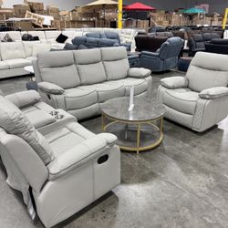 New Beige Recliner Living Room 3Pcs Sofa Set (3/1) Nuevo juego de sofás de 3 piezas para sala de est