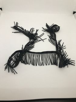 A yard of black beads fringes