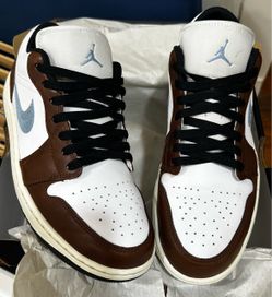 Air Jordan 1 Mid Brown White Sneakers