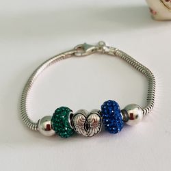 925 Silver Seahawks Bracelet With Charms