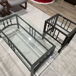 Glass Side and Coffee Table set